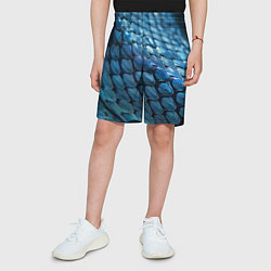 Шорты детские Голубая кожа змеи, цвет: 3D-принт — фото 2