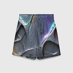 Шорты детские Полированный серебряный металл, цвет: 3D-принт