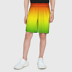 Шорты детские Градиент сочный красно-жёлто-зелёный, цвет: 3D-принт — фото 2