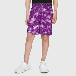 Шорты детские Снежинки глитч, цвет: 3D-принт — фото 2