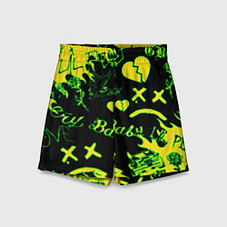 Шорты детские Lil Peep кислотные автографы, цвет: 3D-принт