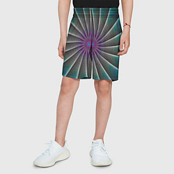 Шорты детские Оптический узор неоновый, цвет: 3D-принт — фото 2