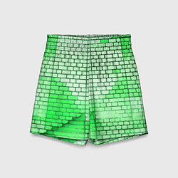 Шорты детские Зелёные кирпичики, цвет: 3D-принт