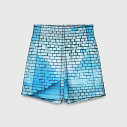 Шорты детские Синие кирпичики, цвет: 3D-принт