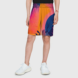Шорты детские Векторная абстракция с растениями - нейросеть, цвет: 3D-принт — фото 2