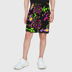 Шорты детские Яркие абстрактные круги-зигзаги, цвет: 3D-принт — фото 2