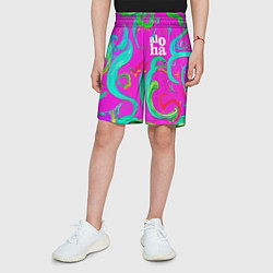 Шорты детские Abstract floral pattern - aloha, цвет: 3D-принт — фото 2