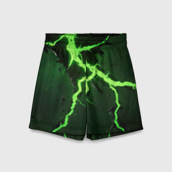 Шорты детские Зеленая неоновая молния, цвет: 3D-принт