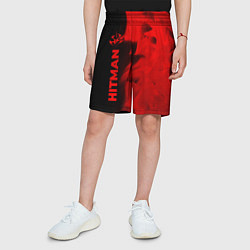 Шорты детские Hitman - red gradient по-вертикали, цвет: 3D-принт — фото 2