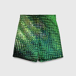 Шорты детские Чёрно-зелёный абстракция, цвет: 3D-принт