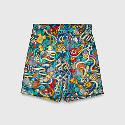 Шорты детские Спортивный инвентарь коллаж, цвет: 3D-принт
