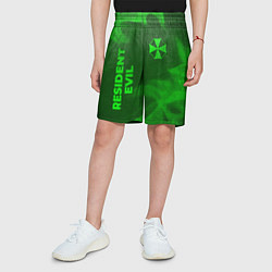 Шорты детские Resident Evil - green gradient вертикально, цвет: 3D-принт — фото 2