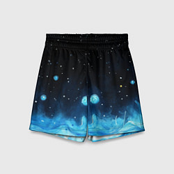 Шорты детские Синяя светящееся краска, цвет: 3D-принт