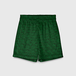 Шорты детские Тёмно-зелёный текстурированный, цвет: 3D-принт