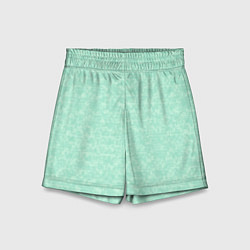 Шорты детские Аквамарин однотонный текстурированный, цвет: 3D-принт