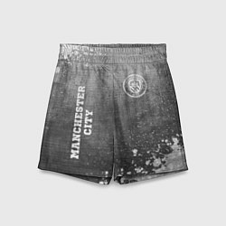 Шорты детские Manchester City - grey gradient вертикально, цвет: 3D-принт