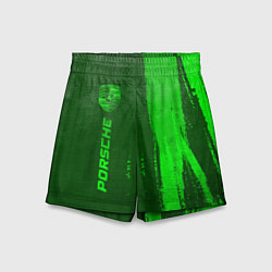 Шорты детские Porsche - green gradient по-вертикали, цвет: 3D-принт