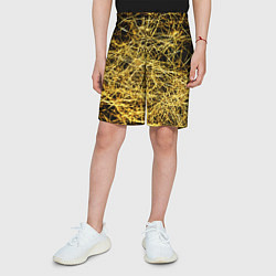 Шорты детские Золотое плетение на черном, цвет: 3D-принт — фото 2