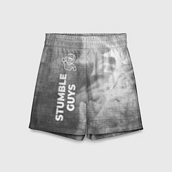 Шорты детские Stumble Guys - grey gradient по-вертикали, цвет: 3D-принт