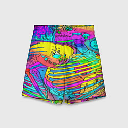 Шорты детские Черепа неоновые краски, цвет: 3D-принт