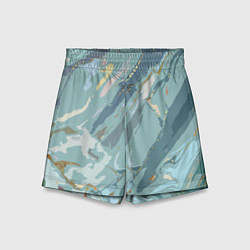 Шорты детские Холодный голубой абстракция, цвет: 3D-принт