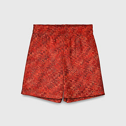 Шорты детские Морковный красный текстурированный узоры, цвет: 3D-принт