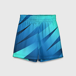 Шорты детские Сине-голубой абстрактные полосы, цвет: 3D-принт