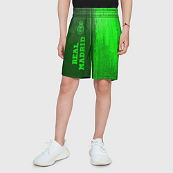 Шорты детские Real Madrid - green gradient по-вертикали, цвет: 3D-принт — фото 2