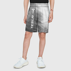 Шорты детские Tesla - grey gradient по-вертикали, цвет: 3D-принт — фото 2