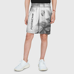 Шорты детские Porsche - white gradient вертикально, цвет: 3D-принт — фото 2