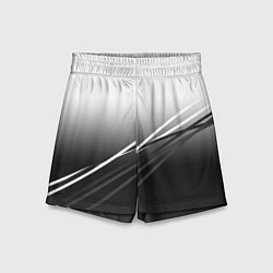 Шорты детские Градиент с полосами из белого в тёмный, цвет: 3D-принт