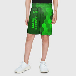 Шорты детские Mass Effect - green gradient по-вертикали, цвет: 3D-принт — фото 2