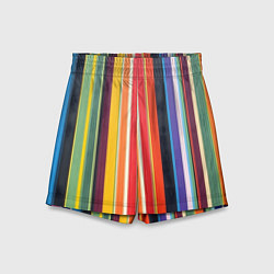 Шорты детские Разноцветная полоска, цвет: 3D-принт