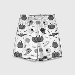 Шорты детские Halloween grey and white, цвет: 3D-принт