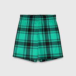Шорты детские Checkered turquoise, цвет: 3D-принт