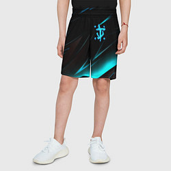 Шорты детские Doom neon stripes, цвет: 3D-принт — фото 2