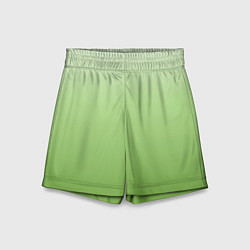 Шорты детские Градиент нежно-зеленый, цвет: 3D-принт