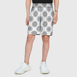 Шорты детские Круглый разноцветный узор мандала, цвет: 3D-принт — фото 2