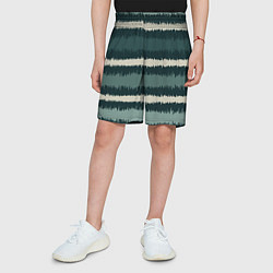 Шорты детские Полосы зигзагообразные зеленые, цвет: 3D-принт — фото 2