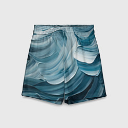 Шорты детские Синяя краска импасто, цвет: 3D-принт