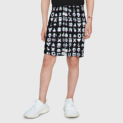 Шорты детские Любовь смерть и роботы глитч, цвет: 3D-принт — фото 2