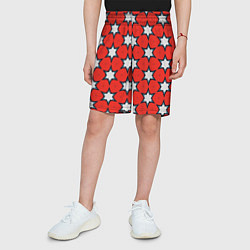 Шорты детские Звезды на красном, цвет: 3D-принт — фото 2