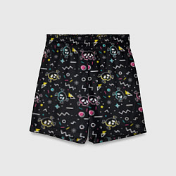 Шорты детские Паттерн с черепами и геометрическими фигурами в ст, цвет: 3D-принт