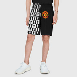 Шорты детские Манчестер Юнайтед текстура люди, цвет: 3D-принт — фото 2