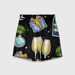 Шорты детские Новогодний вайб, цвет: 3D-принт