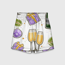 Шорты детские Новогодний вайб, цвет: 3D-принт