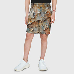 Шорты детские Старая штукатурка на стене - абстракция, цвет: 3D-принт — фото 2