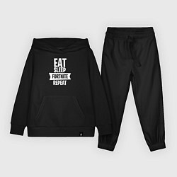 Костюм хлопковый детский Eat Sleep Fortnite Repeat, цвет: черный