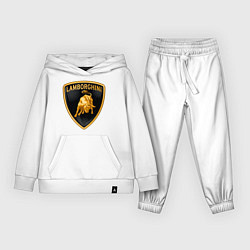 Костюм хлопковый детский Lamborghini logo, цвет: белый