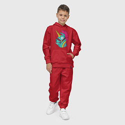 Костюм хлопковый детский Fortnite радужный надувной единорог, цвет: красный — фото 2